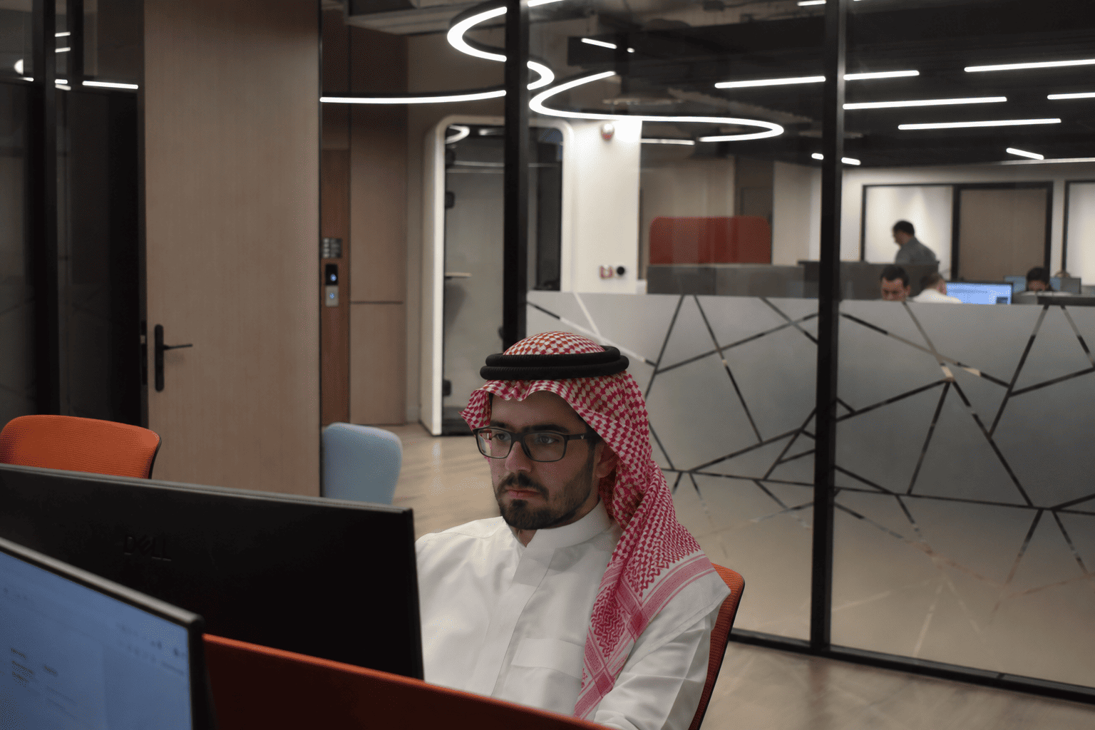 Focused Executive in Modern Office