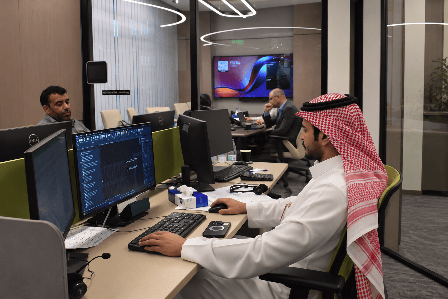 Saudi Engineer in a Modern Office